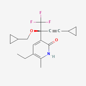 2(1H)-Pyridinone, 3-(3-cyclopropyl-1-(cyclopropylmethoxy)-1-(trifluoromethyl)-2-propynyl)-5-ethyl-6-methyl-