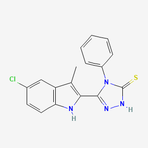 2,4-Dihydro-5-(5-chloro-3-methyl-1H-indol-2-yl)-4-phenyl-3H-1,2,4-triazole-3-thione