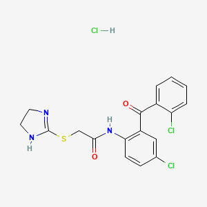 Acetamide, N-(4-chloro-2-(2-chlorobenzoyl)phenyl)-2-((4,5-dihydro-1H-imidazol-2-yl)thio)-, monohydrochloride