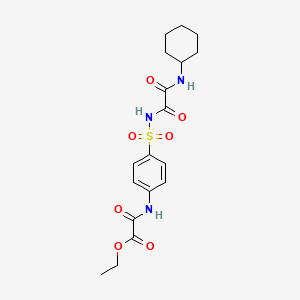 Acetic acid, ((4-((((cyclohexylamino)oxoacetyl)amino)sulfonyl)phenyl)amino)oxo-, ethyl ester