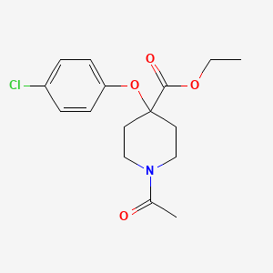 4-Piperidinecarboxylic acid, 1-acetyl-4-(4-chlorophenoxy)-, ethyl ester