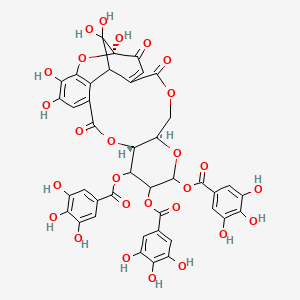 [(1S,8R,13R)-1,18,19,23,23-pentahydroxy-2,5,15-trioxo-10,11-bis[(3,4,5-trihydroxybenzoyl)oxy]-6,9,14,24-tetraoxapentacyclo[18.3.1.04,22.08,13.016,21]tetracosa-3,16,18,20-tetraen-12-yl] 3,4,5-trihydroxybenzoate