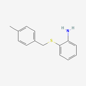 molecular formula C14H15NS B1276135 2-[(4-甲基苄基)硫代]苯胺 CAS No. 136620-24-1