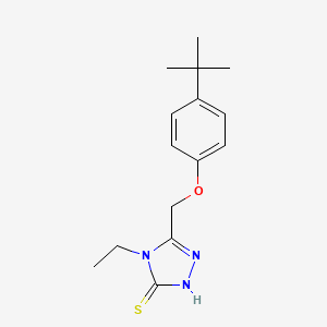 molecular formula C15H21N3OS B1276240 5-[(4-叔丁基苯氧基)甲基]-4-乙基-4H-1,2,4-三唑-3-硫醇 CAS No. 667437-94-7