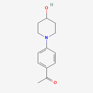 molecular formula C13H17NO2 B1276241 1-[4-(4-羟基哌啶-1-基)苯基]乙-1-酮 CAS No. 10342-87-7