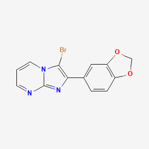 molecular formula C13H8BrN3O2 B1276268 2-(1,3-苯并二氧杂环-5-基)-3-溴咪唑并[1,2-a]嘧啶 CAS No. 866145-38-2