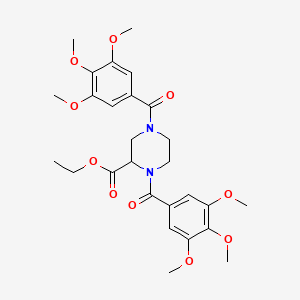 Ethyl 1,4-bis(3,4,5-trimethoxybenzoyl)-2-piperazinecarboxylate