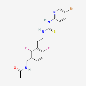 Acetamide, N-((3-(2-((((5-bromo-2-pyridinyl)amino)thioxomethyl)amino)ethyl)-2,4-difluorophenyl)methyl)-