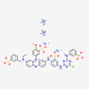 Phenazinium, 3-((4-((4-chloro-6-((3-phosphonophenyl)amino)-1,3,5-triazin-2-yl)amino)-2-sulfophenyl)amino)-7-(ethyl((3-sulfophenyl)methyl)amino)-5-(4-methoxy-3-sulfophenyl)-, hydroxide, inner salt, ammonium sodium salt