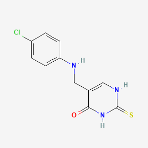 4(1H)-Pyrimidinone, 2,3-dihydro-5-(((4-chlorophenyl)amino)methyl)-2-thioxo-