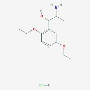 molecular formula C13H22ClNO3 B12762805 2,5-Diethoxy norephedrine hydrobromide, (+/-)- CAS No. 22200-06-2