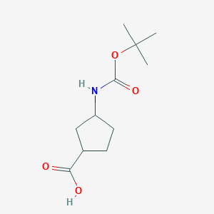 molecular formula C11H19NO4 B1276281 3-((叔丁氧羰基)氨基)环戊烷羧酸 CAS No. 855863-93-3