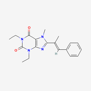 molecular formula C19H22N4O2 B12762847 (E)-1,3-Diethyl-7-methyl-8-(alpha-methylstyryl)xanthine CAS No. 155271-65-1