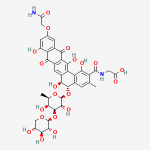 Glycine, N-((11-(2-amino-2-oxoethoxy)-5-((6-deoxy-3-O-beta-D-xylopyranosyl-beta-D-galactopyranosyl)oxy)-5,6,8,13-tetrahydro-1,6,9,14-tetrahydroxy-3-methyl-8,13-dioxobenzo(a)naphthacen-2-yl)carbonyl)-, (5S-trans)-