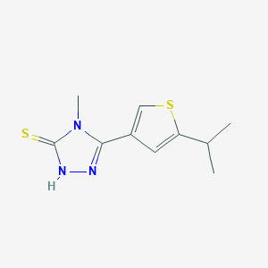 molecular formula C10H13N3S2 B1276289 5-(5-异丙基噻吩-3-基)-4-甲基-4H-1,2,4-三唑-3-硫醇 CAS No. 588687-48-3