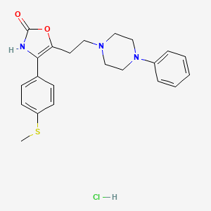 2(3H)-Oxazolone, 4-(4-(methylthio)phenyl)-5-(2-(4-phenyl-1-piperazinyl)ethyl)-, monohydrochloride