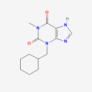 molecular formula C13H18N4O2 B12762956 1H-Purine-2,6-dione, 3,7-dihydro-3-(cyclohexylmethyl)-1-methyl- CAS No. 132560-03-3