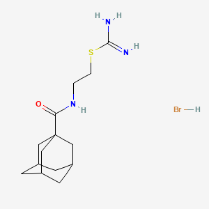 molecular formula C14H24BrN3OS B12762961 2-((Tricyclo(3.3.1.1(sup 3,7))dec-1-ylcarbonyl)amino)ethyl carbamimidothioate HBr CAS No. 83699-45-0