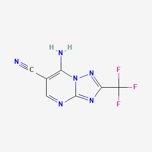 molecular formula C7H3F3N6 B1276299 7-Amino-2-(trifluoromethyl)[1,2,4]triazolo[1,5-a]pyrimidine-6-carbonitrile CAS No. 890091-74-4