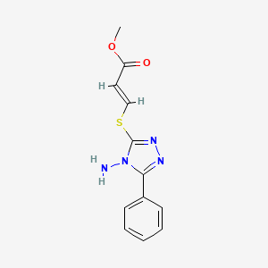 molecular formula C12H12N4O2S B12762992 Methyl 3-((4-amino-5-phenyl-4H-1,2,4-triazol-3-yl)thio)-2-propenoate CAS No. 126335-04-4