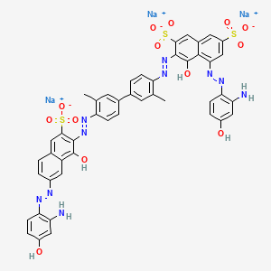 2,7-Naphthalenedisulfonic acid, 5-((2-amino-4-hydroxyphenyl)azo)-3-((4'-((7-((2-amino-4-hydroxyphenyl)azo)-1-hydroxy-3-sulfo-2-naphthalenyl)azo)-3,3'-dimethyl(1,1'-biphenyl)-4-yl)azo)-4-hydroxy-, sodium salt