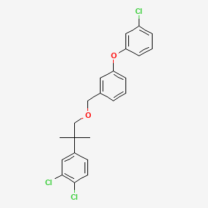 molecular formula C23H21Cl3O2 B12763033 Benzene, 1-(3-chlorophenoxy)-3-((2-(3,4-dichlorophenyl)-2-methylpropoxy)methyl)- CAS No. 81762-06-3