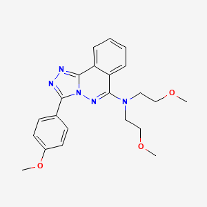 molecular formula C22H25N5O3 B12763057 1,2,4-Triazolo(3,4-a)phthalazin-6-amine, N,N-bis(2-methoxyethyl)-3-(4-methoxyphenyl)- CAS No. 87540-22-5