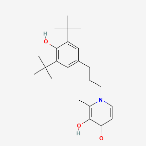 molecular formula C23H33NO3 B12763061 1-[3-(3,5-ditert-butyl-4-hydroxyphenyl)propyl]-3-hydroxy-2-methylpyridin-4-one CAS No. 224563-83-1