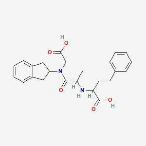 molecular formula C24H28N2O5 B12763073 N-(N-(1-Carboxy-3-phenylpropyl)alanyl)-N-(indan-2-yl)glycine CAS No. 83435-65-8