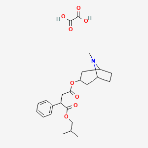 molecular formula C24H33NO8 B12763239 4-O-(8-methyl-8-azabicyclo[3.2.1]octan-3-yl) 1-O-(2-methylpropyl) 2-phenylbutanedioate;oxalic acid CAS No. 114648-86-1