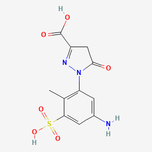 molecular formula C11H11N3O6S B12763248 1-(5-Amino-2-methyl-3-sulphophenyl)-4,5-dihydro-5-oxo-1H-pyrazole-3-carboxylic acid CAS No. 70862-30-5