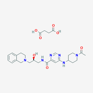 molecular formula C28H38N6O7 B12763265 Pemrametostat succinate CAS No. 1848944-46-6