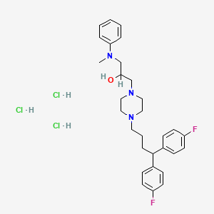 1-Piperazineethanol, 4-(4,4-bis(4-fluorophenyl)butyl)-alpha-((methylphenylamino)methyl)-, trihydrochloride