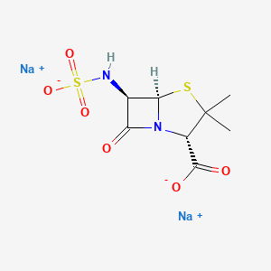 molecular formula C8H10N2Na2O6S2 B12763287 6-Sulfoaminopenicillanic acid disodium CAS No. 83671-00-5