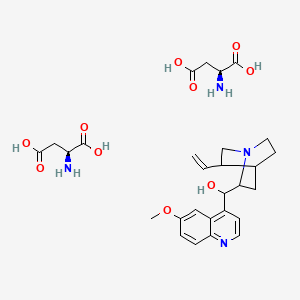 molecular formula C28H38N4O10 B12763293 Diaspartate de quinine [French] CAS No. 196225-33-9