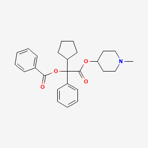 molecular formula C26H31NO4 B12763304 1-Cyclopentyl-2-((1-methylpiperidin-4-yl)oxy)-2-oxo-1-phenylethyl benzoate CAS No. 63490-89-1