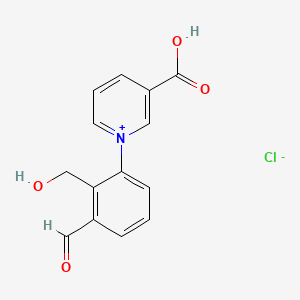 Pyridinium, 3-carboxy-1-(formylhydroxymethylphenyl)-, chloride