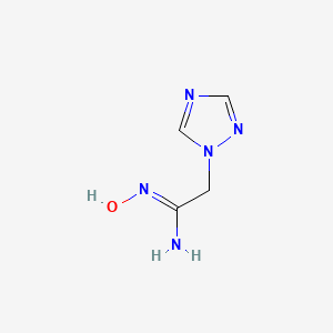 molecular formula C4H7N5O B1276335 (1Z)-N'-hydroxy-2-(1H-1,2,4-triazol-1-yl)ethanimidamide CAS No. 438631-29-9