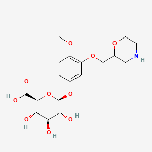 molecular formula C19H27NO10 B12763404 5-Hydroxyviloxazine glucuronide CAS No. 56305-64-7