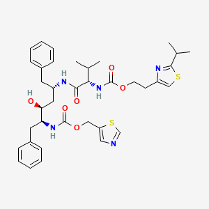 12-Oxa-2,7,10-triazatetradecanoic acid, 4-hydroxy-9-(1-methylethyl)-14-(2-(1-methylethyl)-4-thiazolyl)-8,11-dioxo-3,6-bis(phenylmethyl)-, 5-thiazolylmethyl ester, (3S-(3R*,4R*,6R*,9R*))-