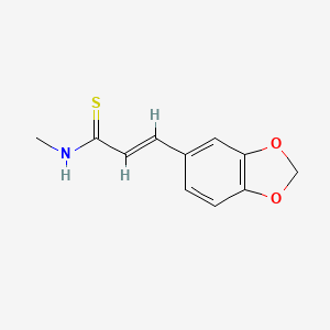 molecular formula C11H11NO2S B12763476 Cinnamamide, N-methyl-3,4-methylenedioxythio- CAS No. 88167-11-7