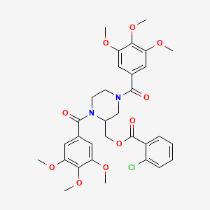 (1,4-Bis(3,4,5-trimethoxybenzoyl)-2-piperazinyl)methyl 2-chlorobenzoate