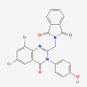 1H-Isoindole-1,3(2H)-dione, 2-((6,8-dibromo-3,4-dihydro-3-(4-hydroxy-3-(4-hydroxyphenyl)-4-oxo-2-quinazolinyl)methyl)-