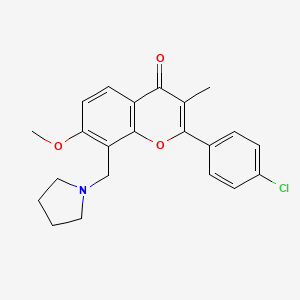 4'-Chloro-7-methoxy-3-methyl-8-(1-pyrrolidinylmethyl)flavone