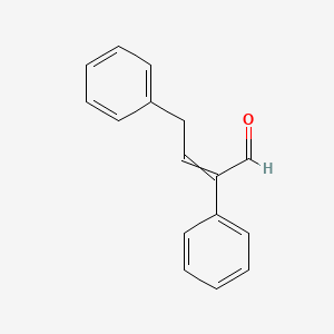 molecular formula C16H14O B12763548 Benzeneacetaldehyde, alpha-(2-phenylethylidene)- CAS No. 5031-83-4