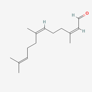 molecular formula C15H24O B12763573 2,6,10-Dodecatrienal, 3,7,11-trimethyl-, (Z,Z)- CAS No. 3790-68-9