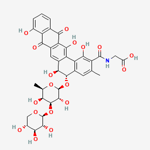 Glycine, N-((5-((6-deoxy-3-O-beta-D-xylopyranosyl-beta-D-galactopyranosyl)oxy)-5,6,8,13-tetrahydro-1,6,9,14-tetrahydroxy-3-methyl-8,13-dioxobenzo(a)naphthacen-2-yl)carbonyl)-, (5S-trans)-