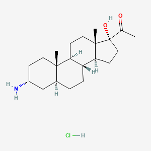 molecular formula C21H36ClNO2 B12763616 (3-alpha,5-alpha)-3-Aminopregnan-20-one 17-hydroxy-hydrochloride CAS No. 82858-45-5