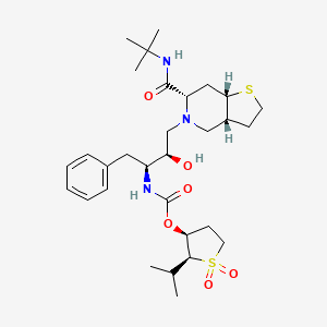 5-(3(R)-(((2(S)-cis-Isopropyl-1,1-dioxotetrahydrothienyl-3(S)-oxy)carbonyl)amino)-4-phenyl-2(R)-hydroxybutyl)-N-(1,1-dimethylethyl)octahydrothieno(3,2-c)pyridine-6(R)-carboxamide