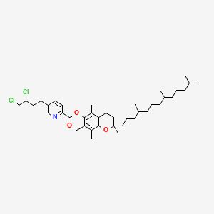 2-Pyridinecarboxylic acid, 5-(3,4-dichlorobutyl)-, 3,4-dihydro-2,5,7,8-tetramethyl-2-(4,8,12-trimethyltridecyl)-2H-1-benzopyran-6-yl ester